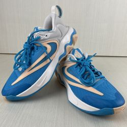 New Men's Nike Giannis Immortality 3 Basketball Sneakers (Phantom Blue/Ice Peach) 