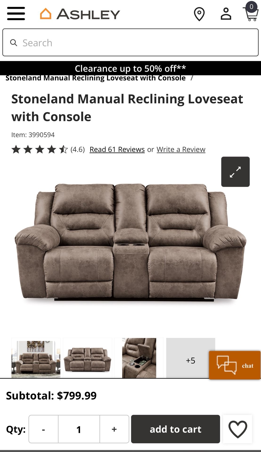 Ashley Reclining Couch