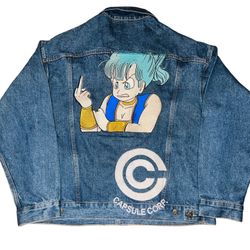 Bulma Dragon ball anime jacket SZ-XL rare goku denim jean