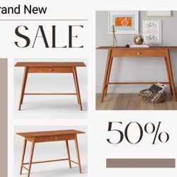Brand New Project 62 Amherst Wood Console Table Or Writting Desk 