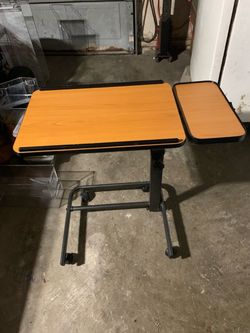 Adjustable Overbed Table with Side Tray