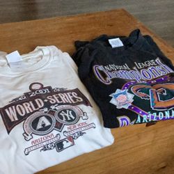 D BACKS BASEBALL WORLD SERIES VINTAGE SHIRTS - XXL XL