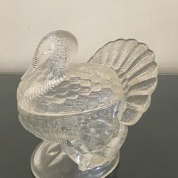 Vintage Glass Turkey Dish