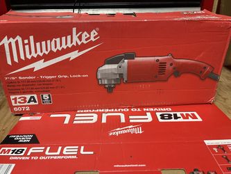 MILWAUKEE CORDED 13A  7”/9” SANDER - TRIGER GRIP,LOCK - ON   New  (( Corded  Sander)) Read Below