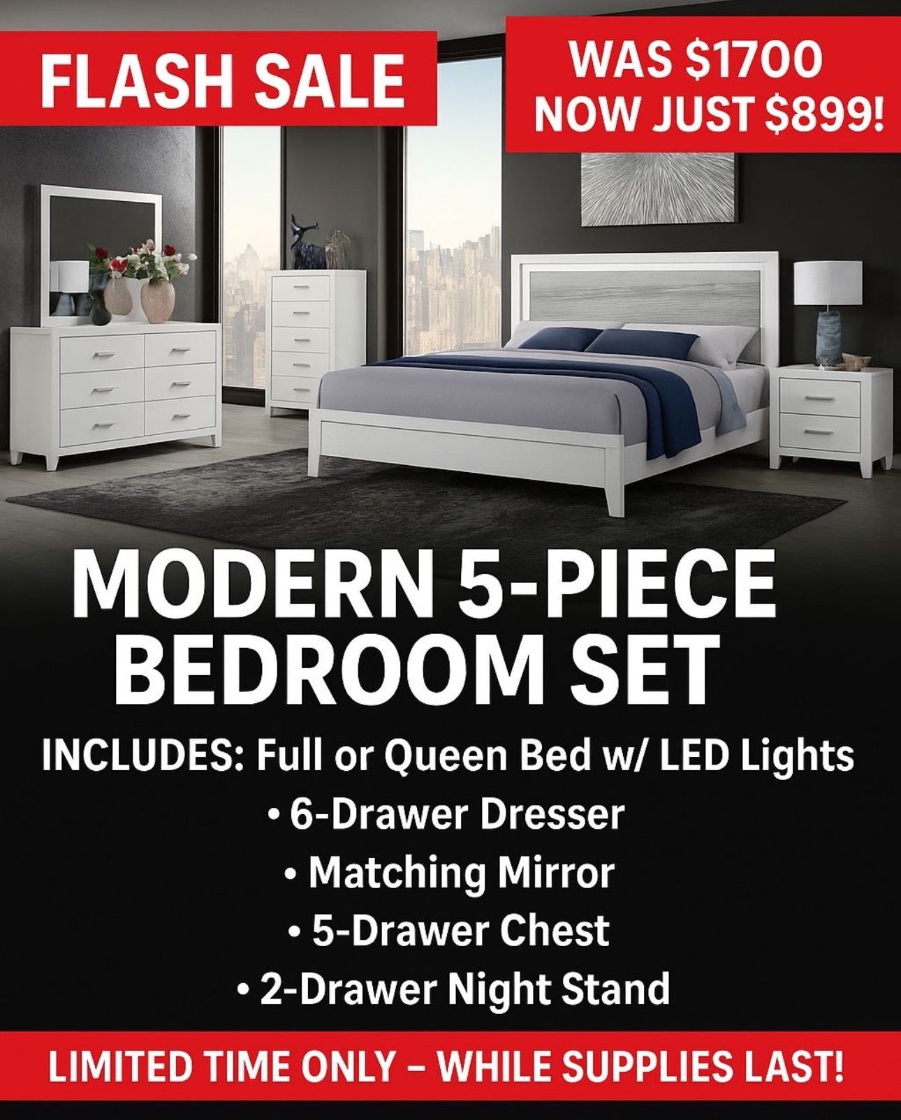 Brand New Complete Bedroom Set For $899