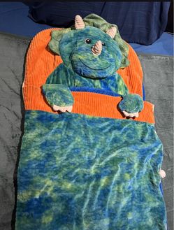 2 Hugfun Animal Slumber Sleeping Bag (Green Triceratops Dinosaur $50 each or $80 for both