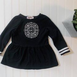 Juicy Couture Baby Girl 12-18 Months Black Drop Waist Dress Embroidery