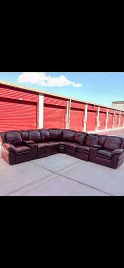 XL leather sectional recliner