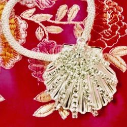 Seashell necklace on silver rope chain