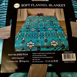 Soft Flannel Blanket Size King 100% Polyester 
