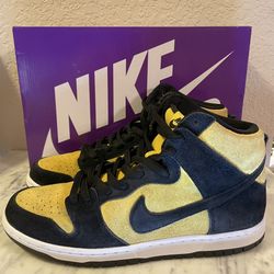 Size 10.5 - Nike SB Dunk Pro High Reverse Goldenrod Yellow Varsity Black Suede