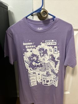 Vapor95 Shirt Men's Medium Purple Shiba Quest Kawaii Graphic Tee Short Sleeve