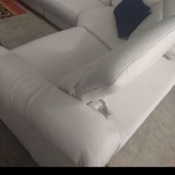 SECTIONAL GENUINE LEATHER RECLINER ELECTRIC WHITE COLOR.. DELIVERY SERVICE AVAILABLE 💥✅🚚