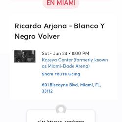 Tickets concierto RICARDO ARJONA 