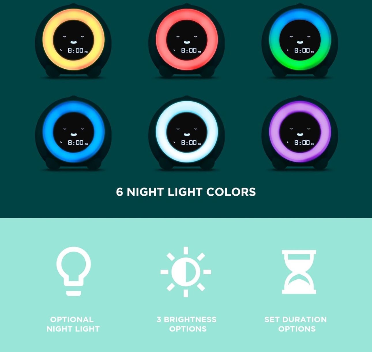 LittleHippo Mella: All-in-One Kids Trainer, Alarm Clock, Night Light & Sleep Sounds Machine. Encourage Sleep Training with Toddler Alarm Clock, Timer