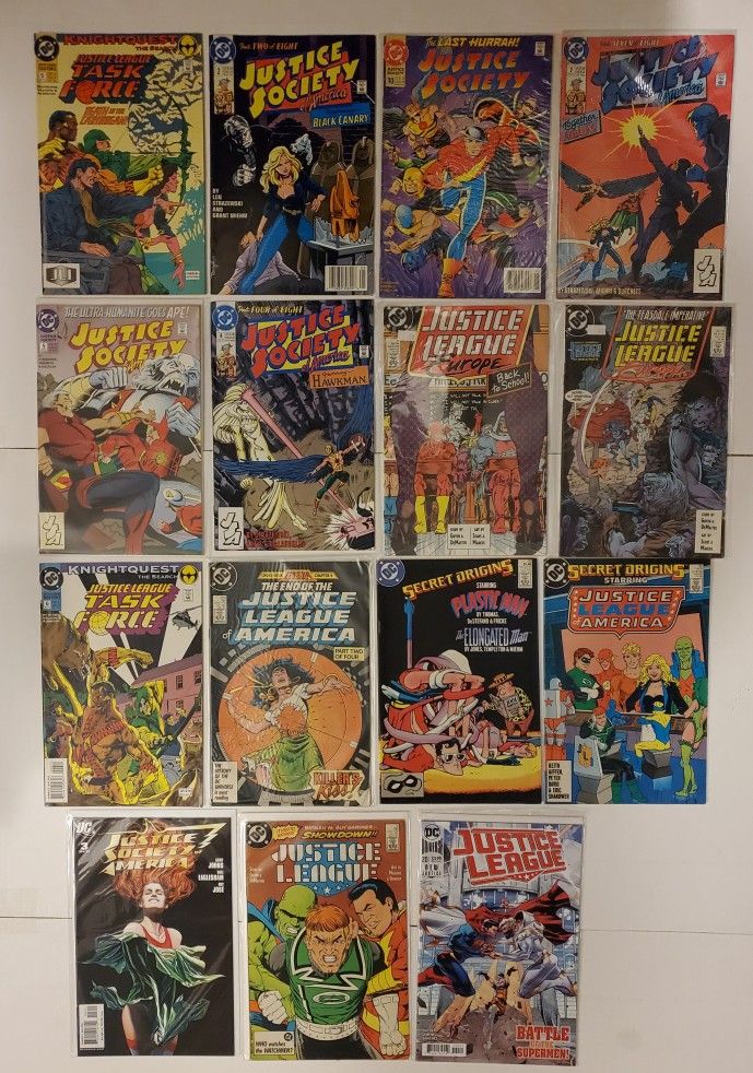 Dc Comics Justice League & Justice Society Of America Comic Book Mixed Lot Of 15