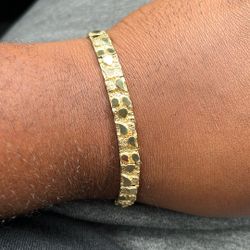 14k Gold Nugget Bracelet 