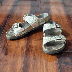 Birkenstock Betula Floral Double Strap Sandals EU 39 US 8 Cork Footbed