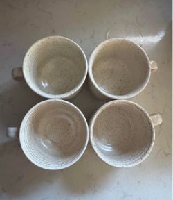 Vintage Stone cast mug cup set
