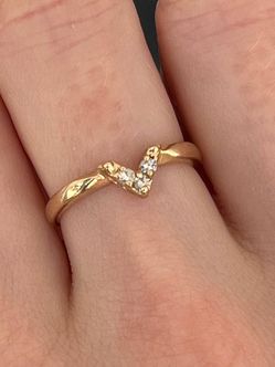 14k yellow gold 0.12CTW natural diamond fashion ring