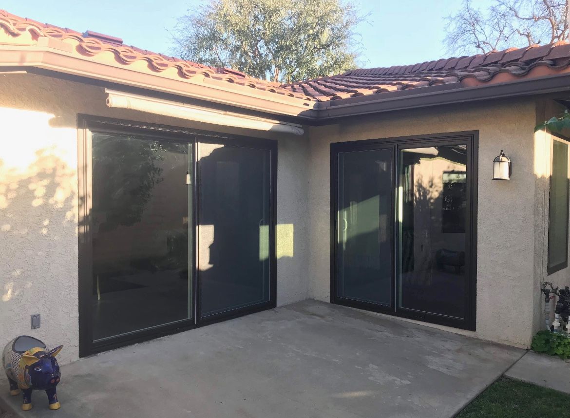 Bronze, 2 Panel Sliding Doors Vinyl