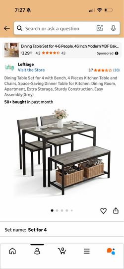 4 Piece Kitchen Table