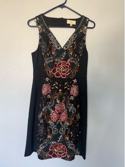 Anthropologie embroidered cocktail dress, Size 4