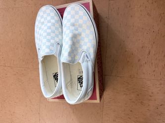 Vans Classic Slip-On Checkerboard – Men’s Size 11.5 – Light Blue/White
