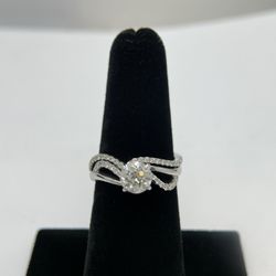 14k White Gold Diamond Rings Set