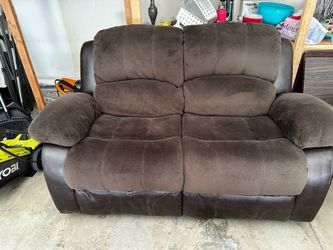 Brown reclining sofa