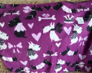 Scottish Terrier Double Fleece Blanket 29"x32" Handmade New
