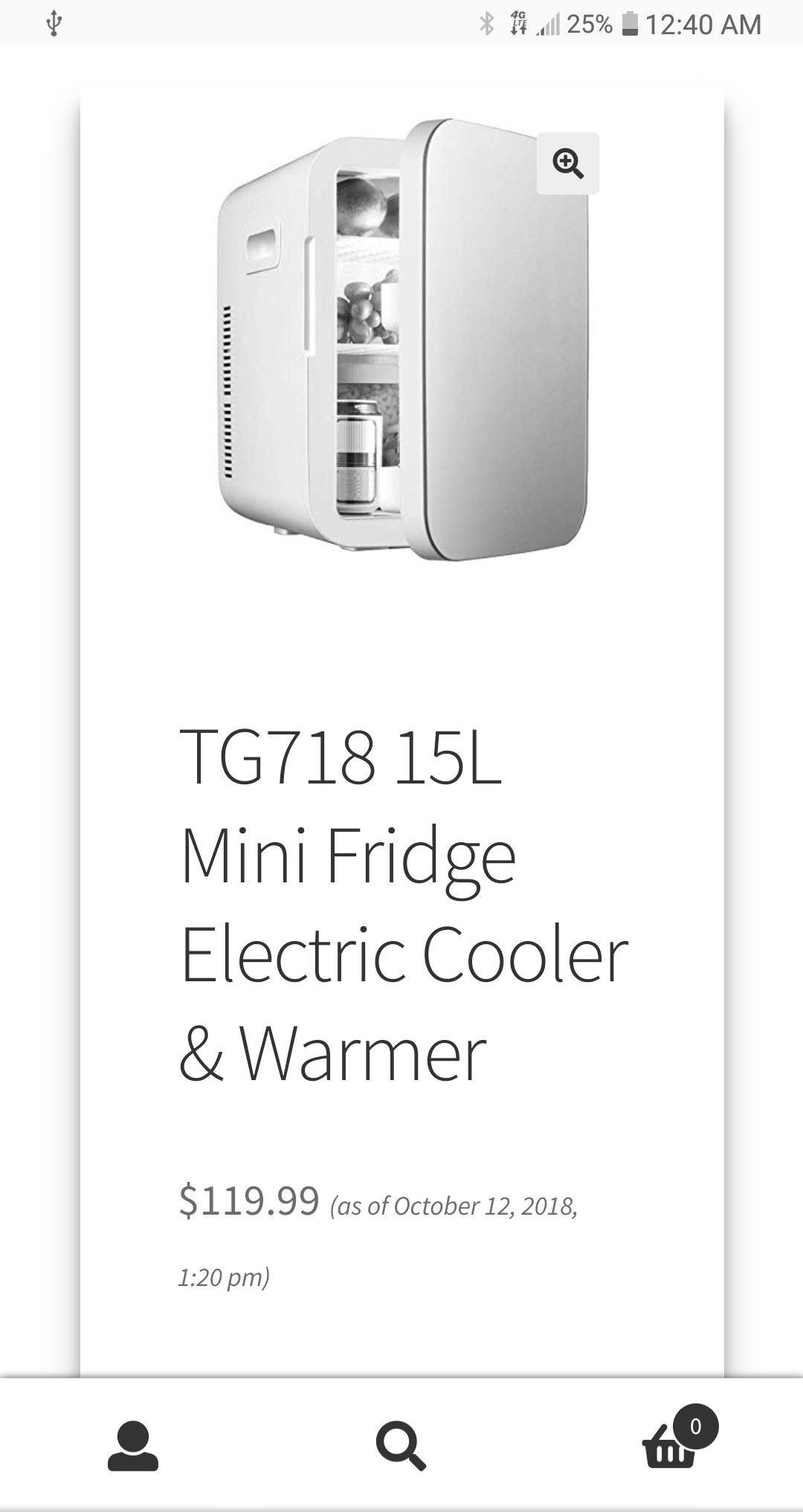 Think Gizmos 15L Mini Fridge / warmer - 110 or 12 volt