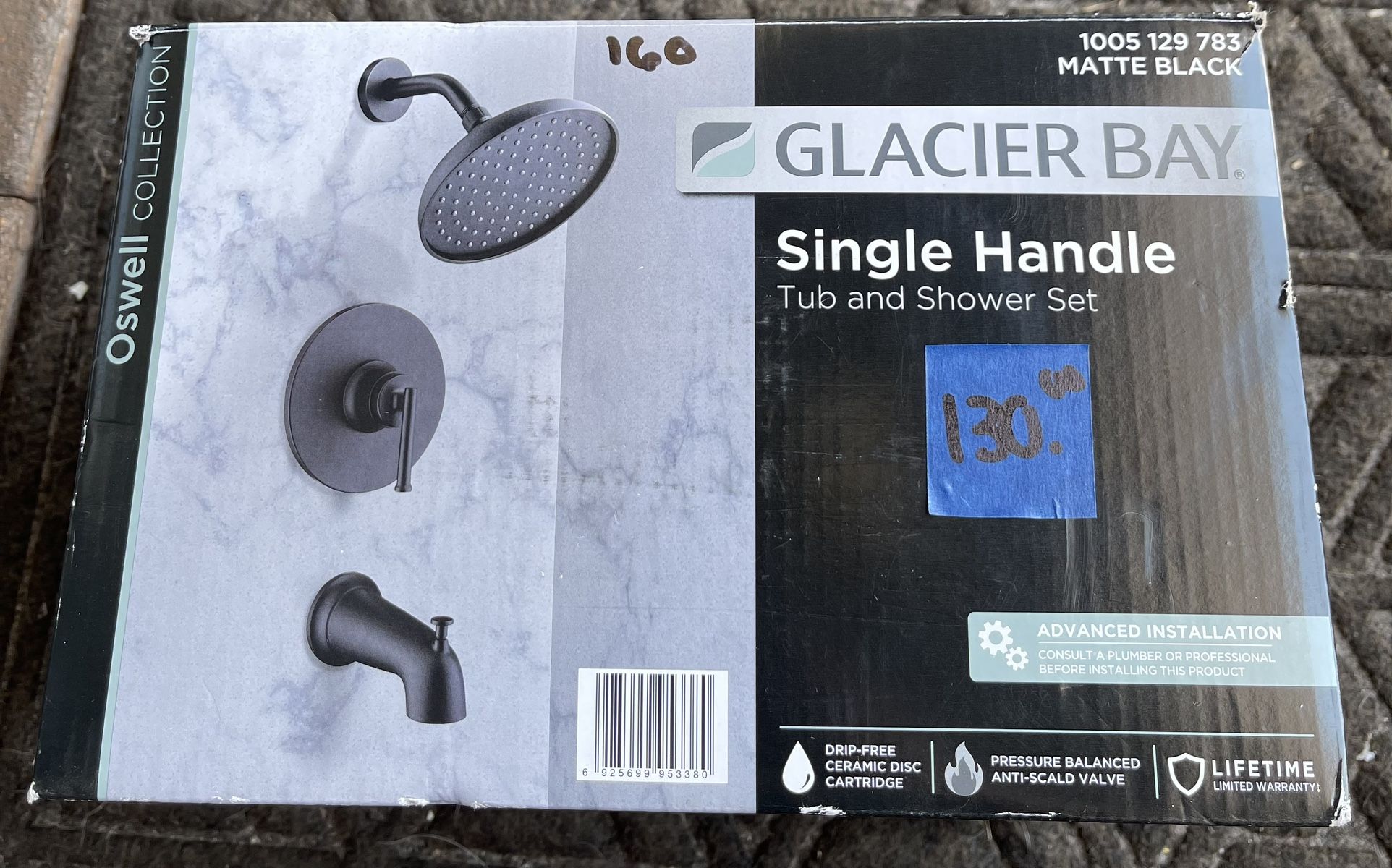 Glacier Bay Shower Faucet 1.8 GPM in Matte Black (NEW) (1005 129 783)