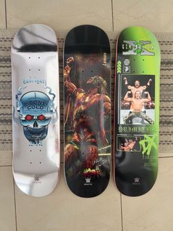 Primitive WWE Skateboard Deck Lot Ultimate Warrior, Stone Cold, DX