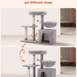 Hoopet Cat Tree House BRAND NEW - Gray Grey Color