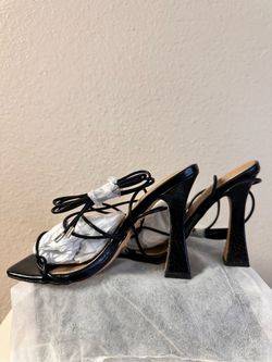 Black lace up heels