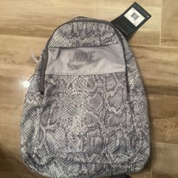 BNWT Nike Backpack in Light Gray Snake Skin Pattern