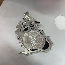 1 Onza 999 Silver Coin & Dragon Bezel