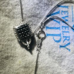 Real Black Diamond Pendant Style Necklace