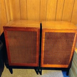 Teak Wood Kenwood Vintage Stereo Floor Speakers