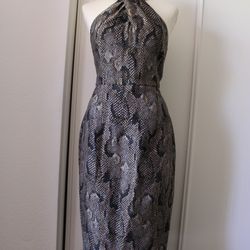 H&M faux snake Skin Halter Dress