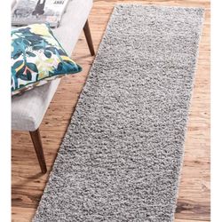 Solid Grey Shag Rug