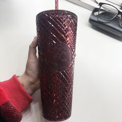Starbucks Burgundy Jeweled Tumbler