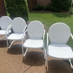 4 Metal Outdoor Chairs 