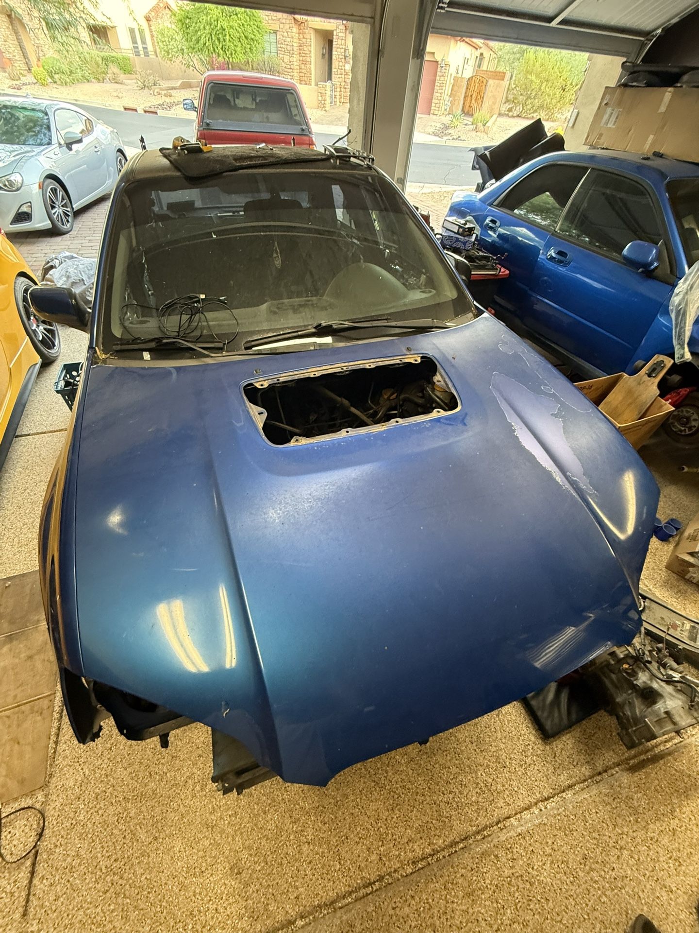 04-05 Subaru WRX STi hood world rally blue wrb body panel 
