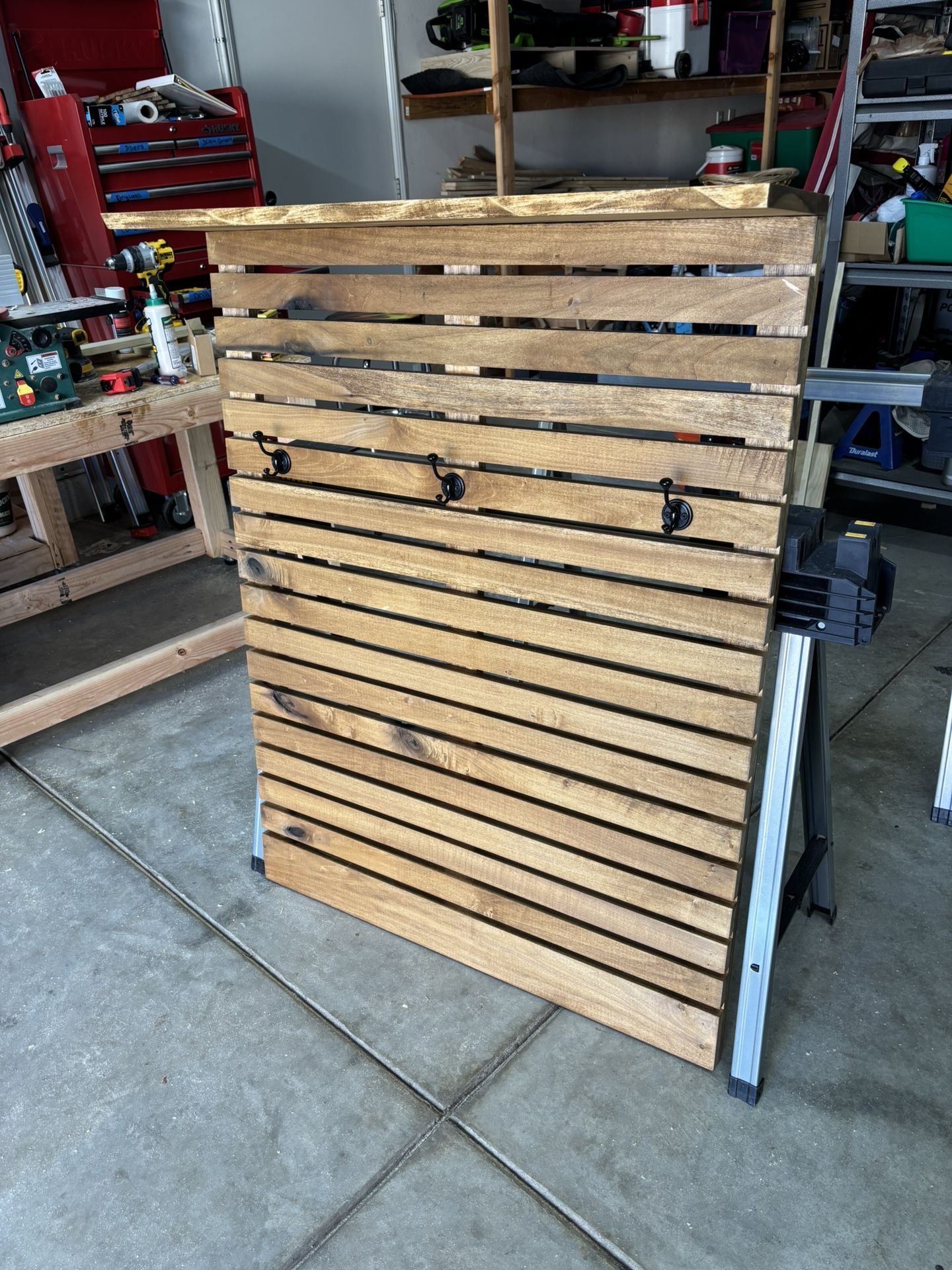 Modern Slatted Wall Organizer / Custom Size