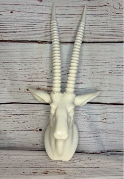 White Faux Antelope Head Wall Mount