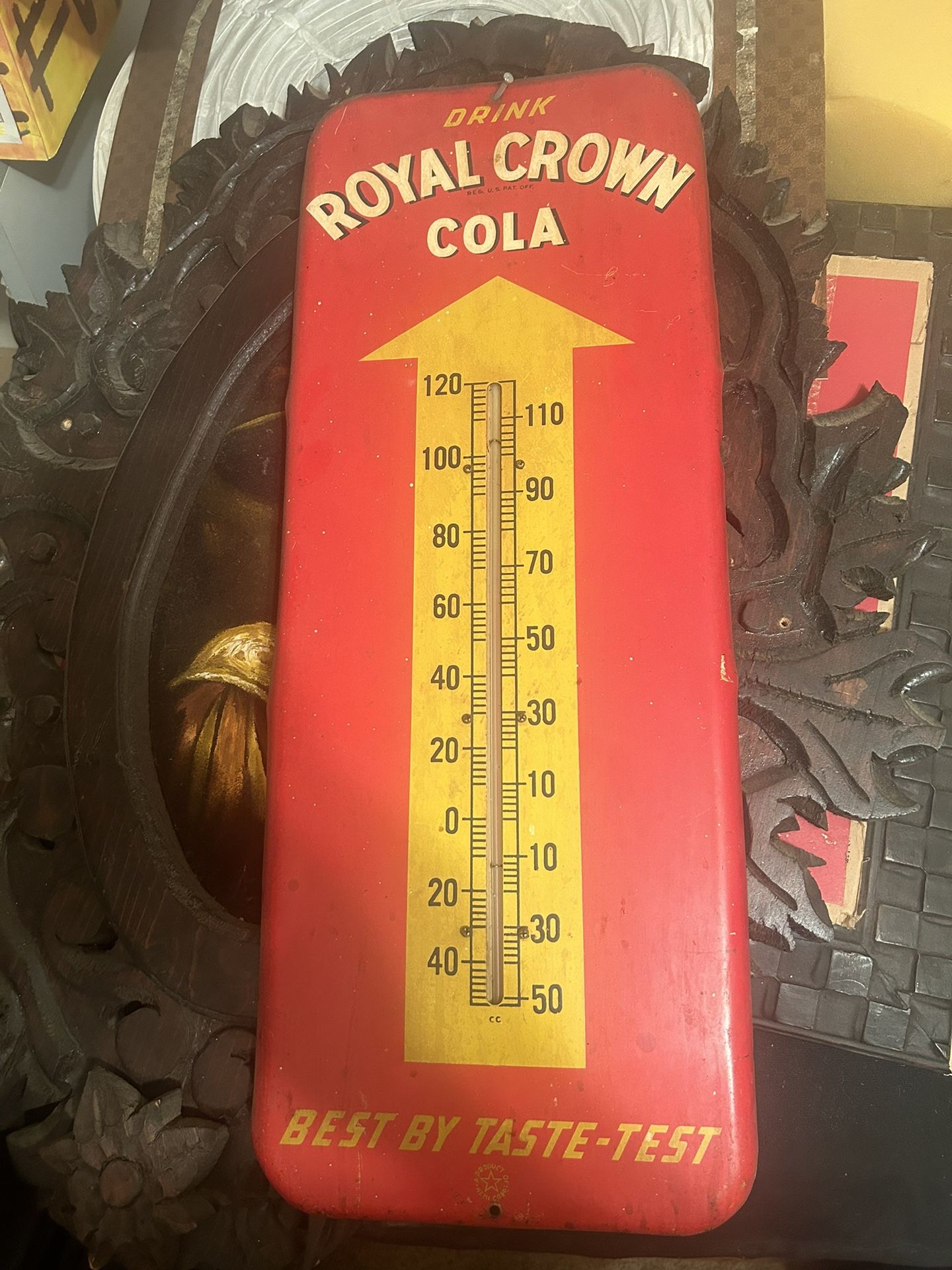 Royal Crown Cola Temperature Sign Excellent Condition 