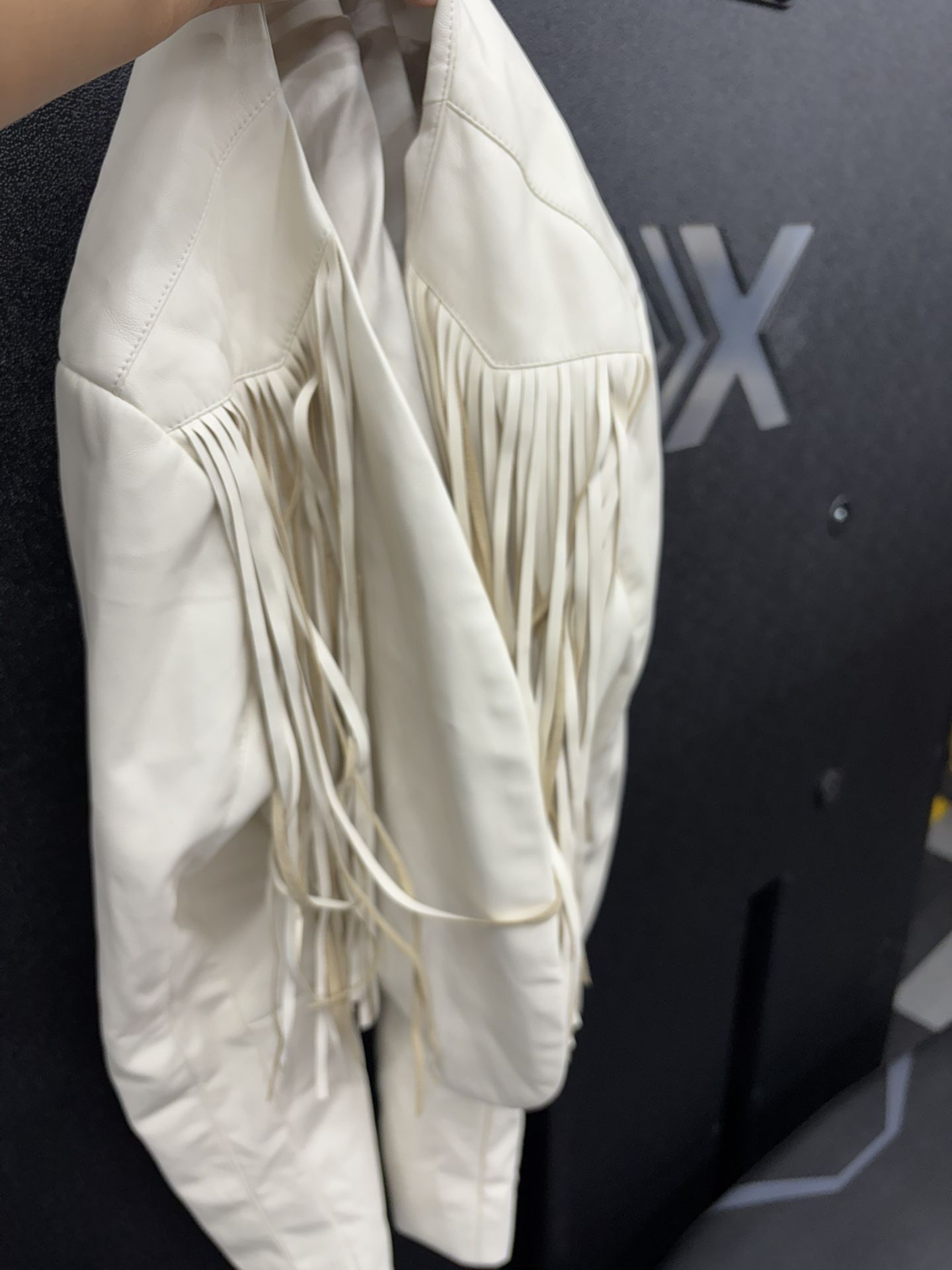 Fringe Leather Jacket Western Medium