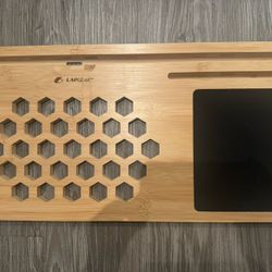 (Like NEW) LAPGEAR Bamboo Lap Board with Mouse Pad, And Phone Holder 